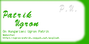 patrik ugron business card